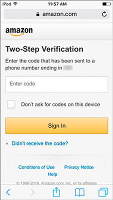 Amazon two-step-verification