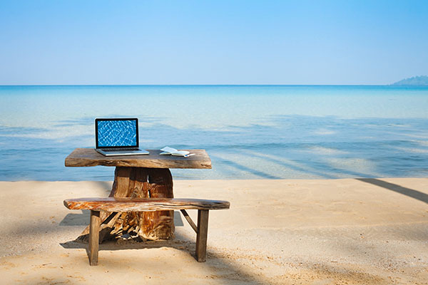office on the beach
